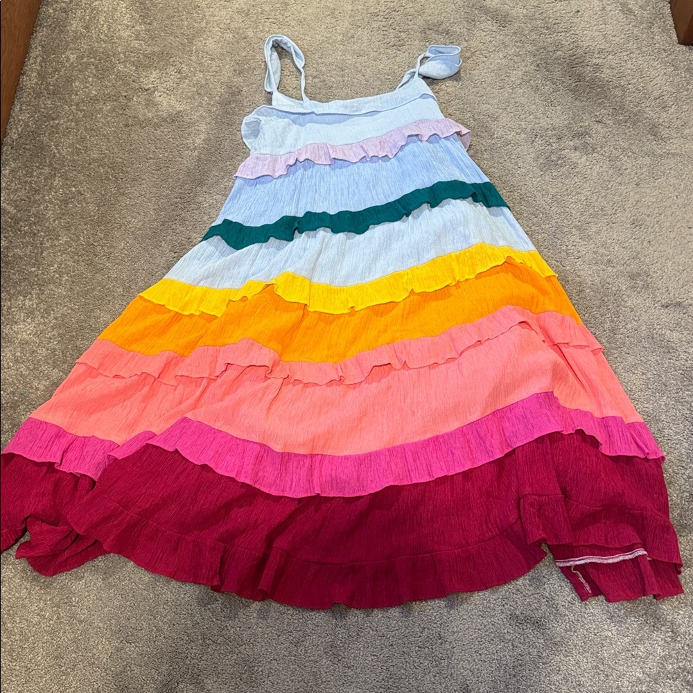 Crown & Ivy Multicolored Ruffle Tiered Dress SIZE XL - Picture 4 of 4